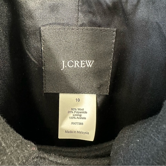 J. Crew Black Wool Blend Double Breasted Peacoat Womens Size 10 - Picture 7 of 10
